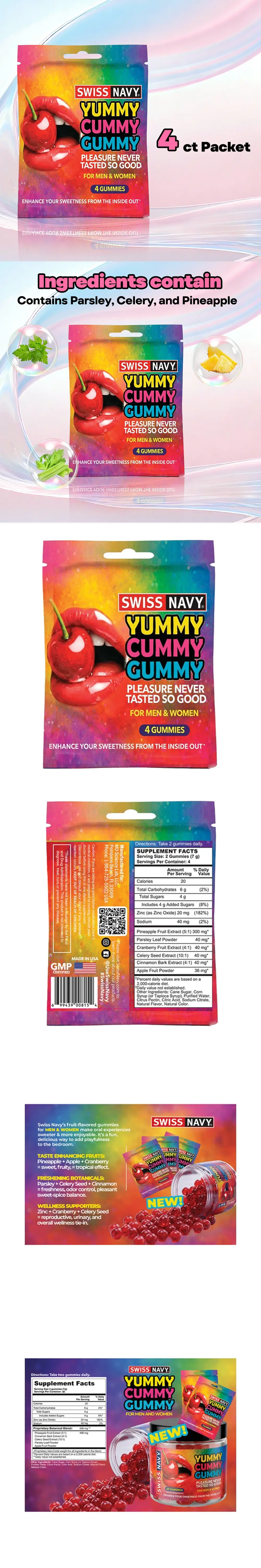 swiss navy yummy cummy gummies 4 ct 