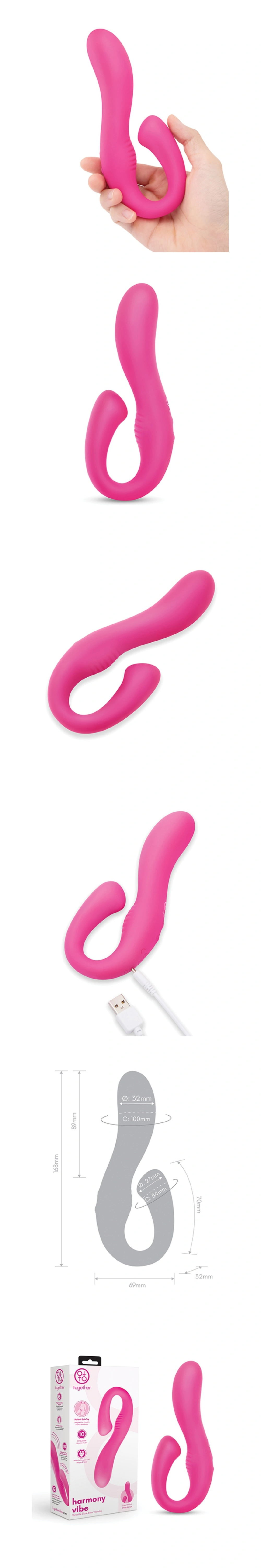 together harmony vibe dual stim vibrator 10 modes g spot clitoral toy for women pink