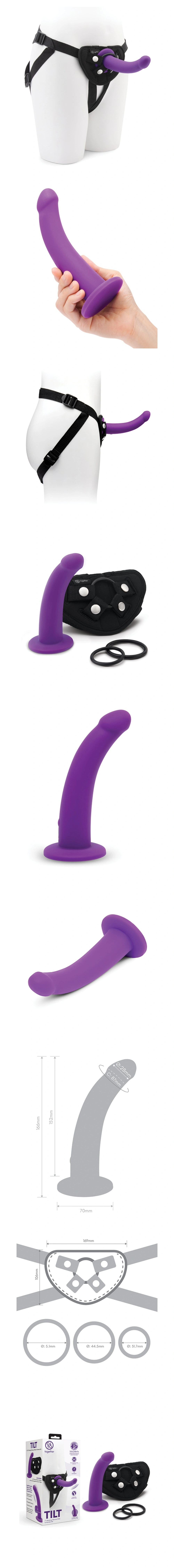 together tilt 6.5 inch vibrating silicone dildo and harness set for lesbian couples with 10 vibration modes