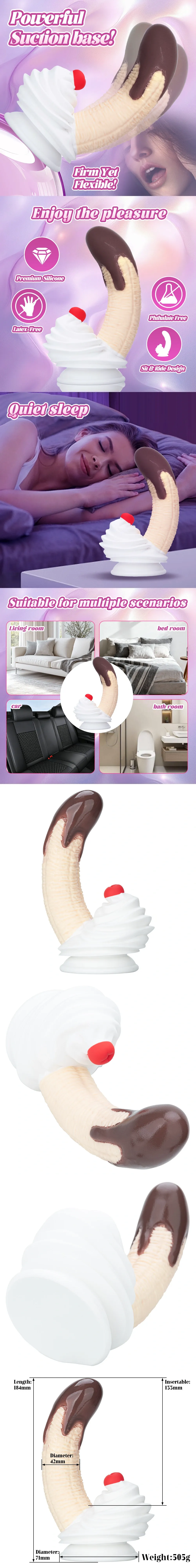 chocolate dipped banana split silicone dildo 