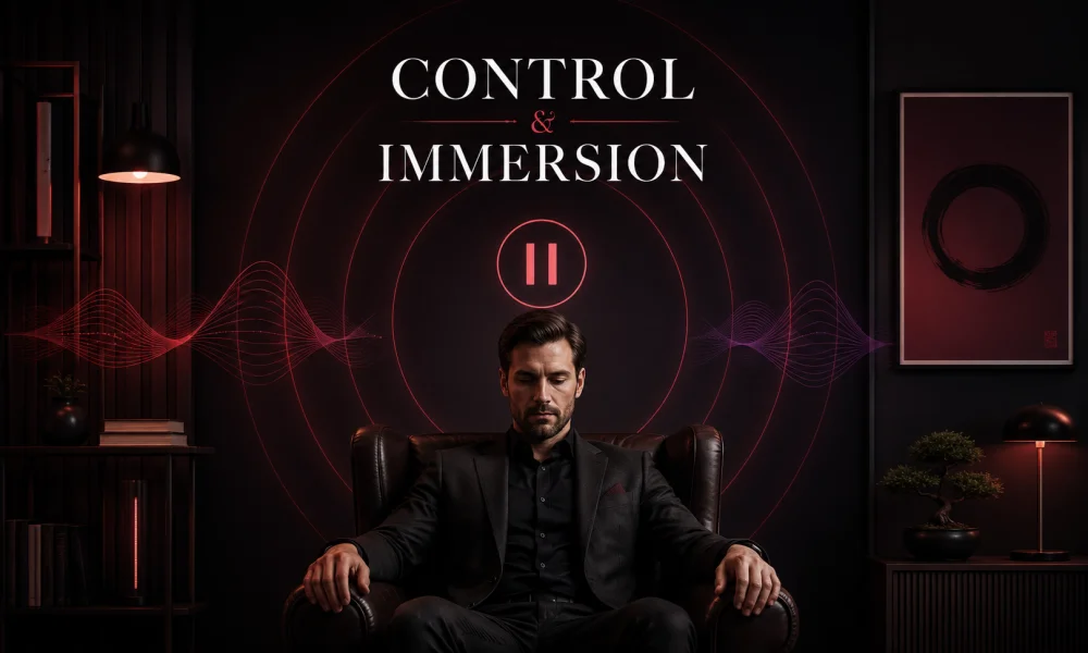 Control and Immersion in Gooning Fully dressed man illustrating control and immersion in a beginner gooning guide