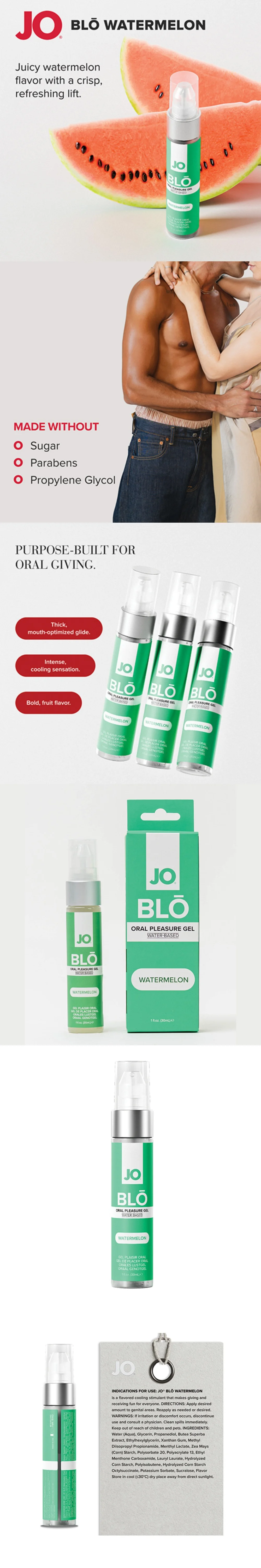 jo blo watermelon flavored oral pleasure gel with cooling glide for men jo blo watermelon flavored oral pleasure gel with cooling glide for men