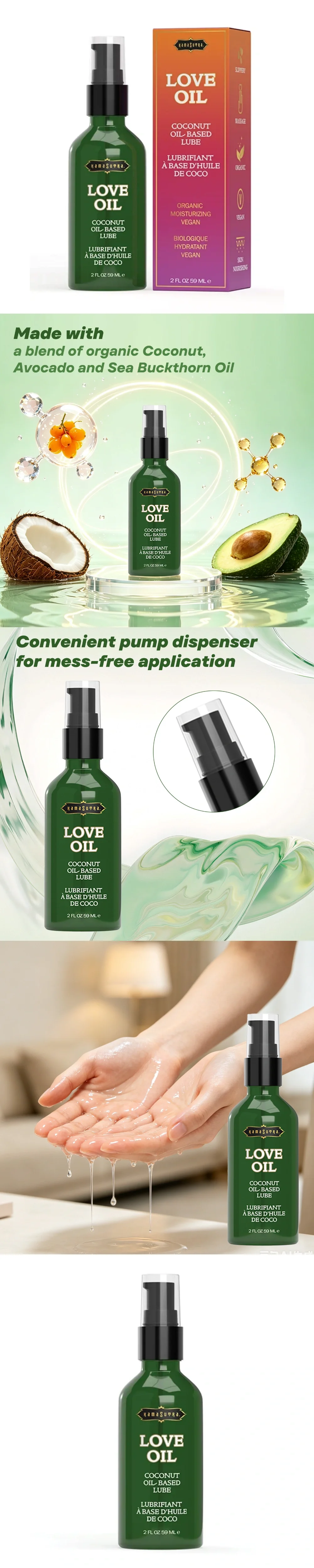 kama sutra love oil coconut oil based lube