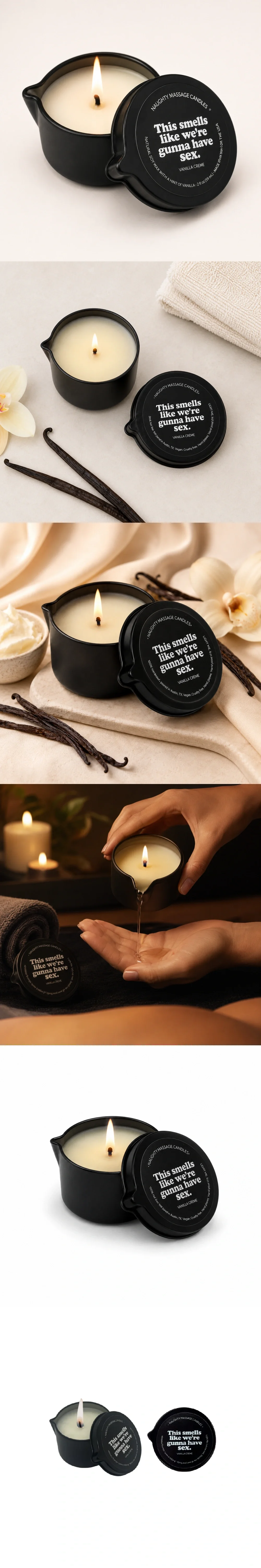 kama sutra vanilla creme massage candle with pour spout for couples warm body massage
