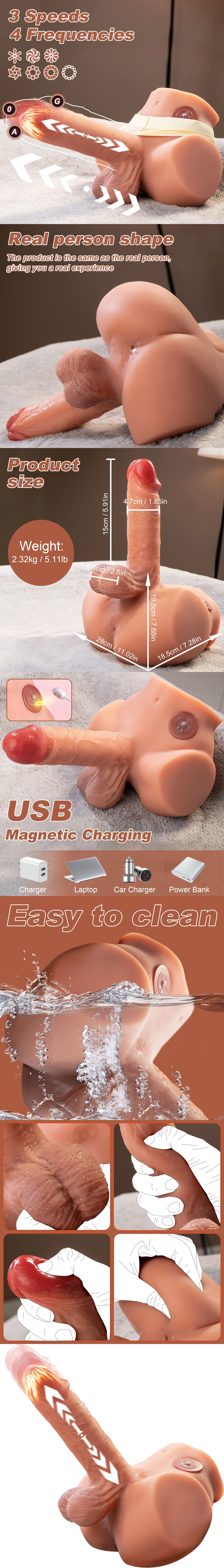 sierra 5lbs realistic male torso sex doll