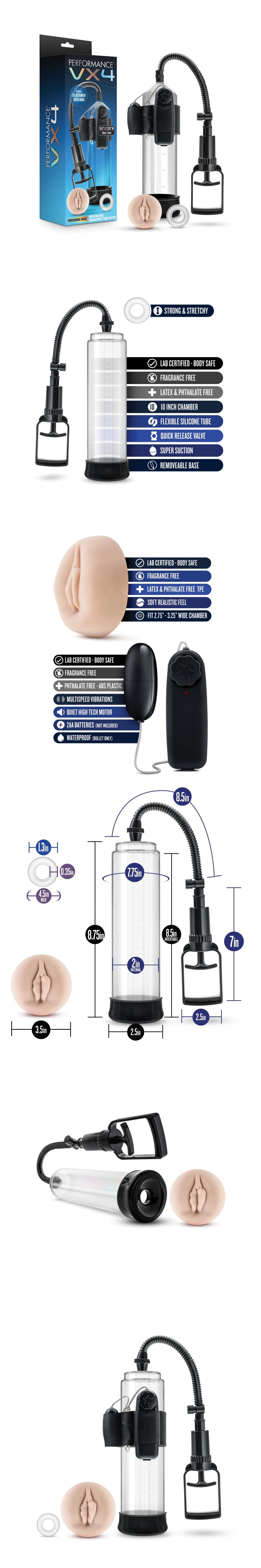 blush performance vx4 pump male manual penis pump