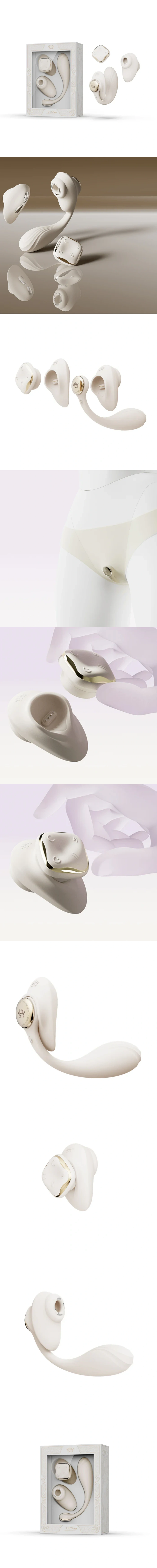 Zalo Aurora Series Deya Ivory White wearable smart dual vibrator with Bluetooth app control modular design for couples