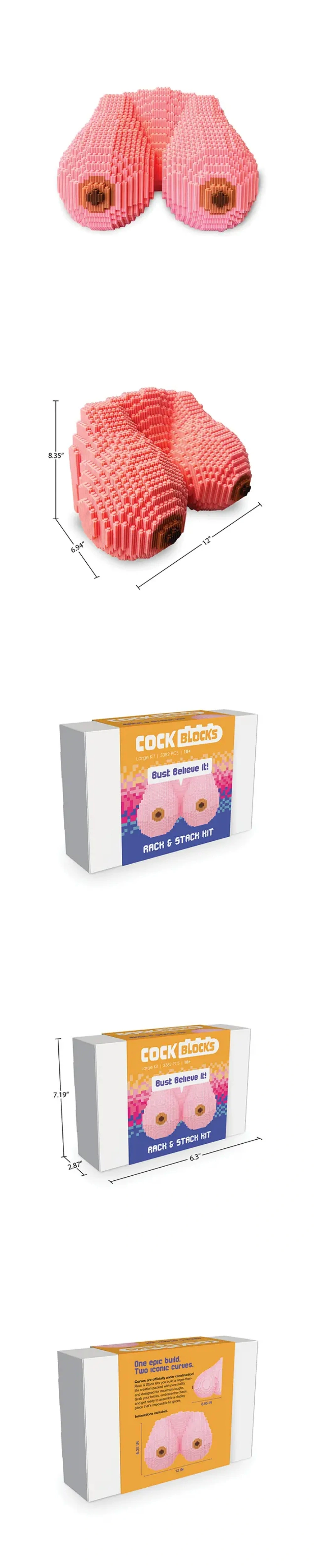 Little Genie Cock Blocks 3382 piece 3D boob puzzle adult party game