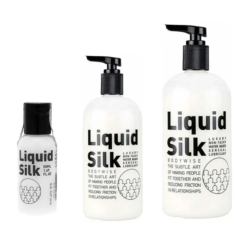 Liquid Silk Premium Hybrid creamy white personal lubricant