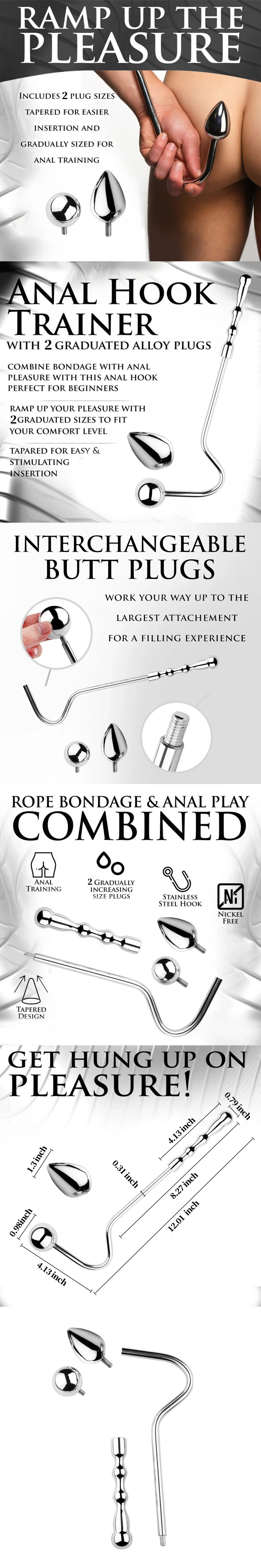 stainless steel anal hook couples bdsm sex toy