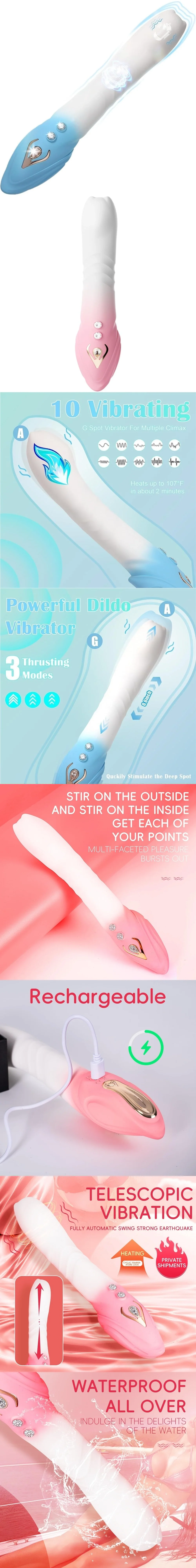 Venusfun Cat Paw Thrusting Dildo Vibrator with 7 Modes 360 Rotation and G Spot Stimulation