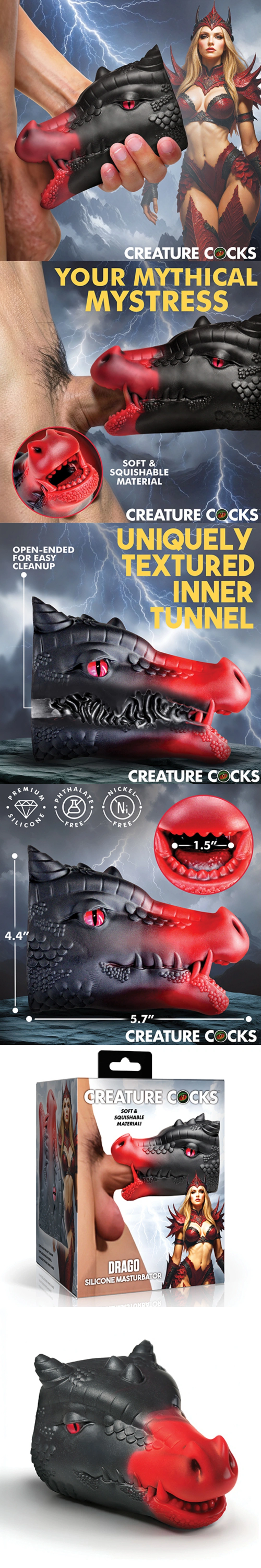 creature cocks drago silicone masturbator