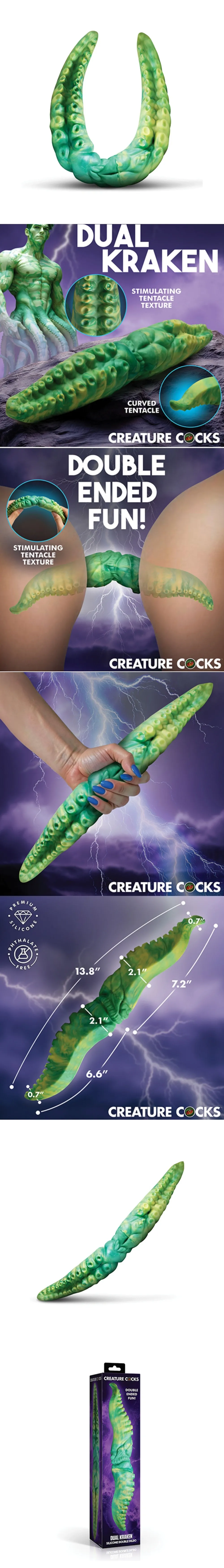 Creature cocks kraken 13.8 inch dual tentacle silicone double dildo