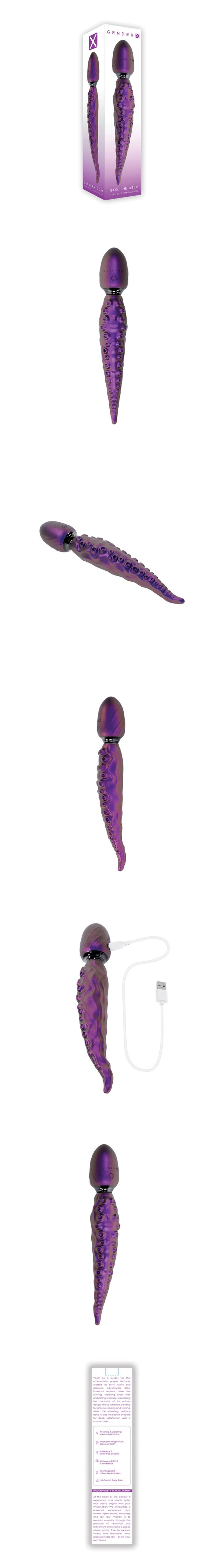 Gender x into the deep 6.25 inch twirling silicone tentacle vibrator