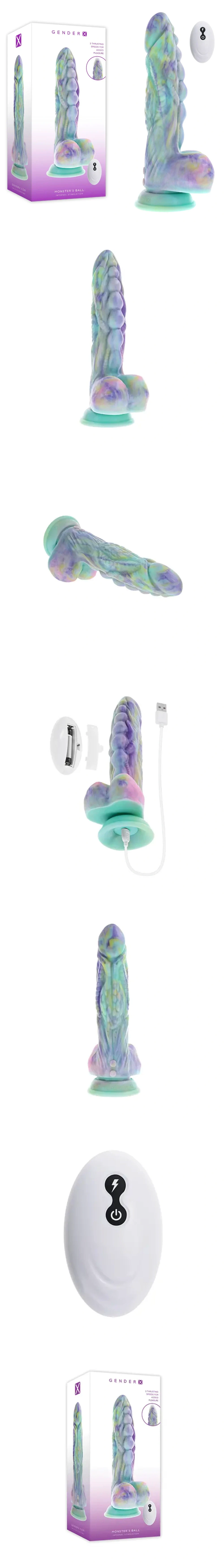 Gender x monster's ball 6.5 inch thrusting fantasy dildo with remote control