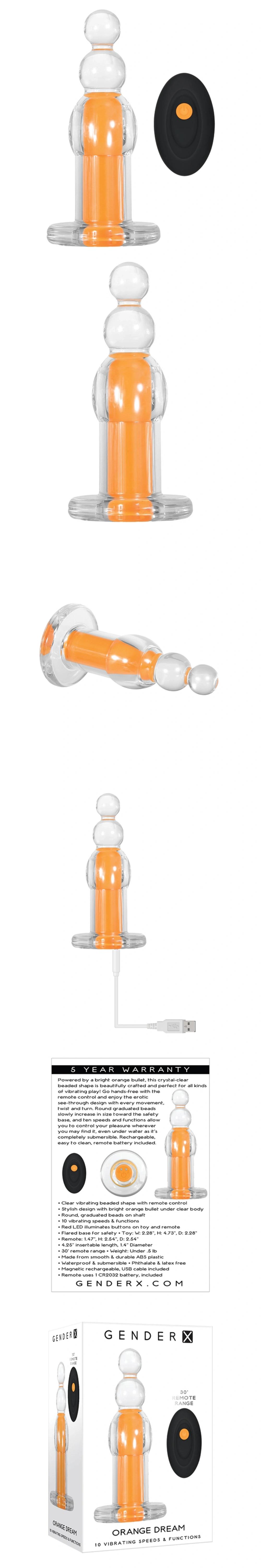 gender x orange dream vibrating beaded vibrator
