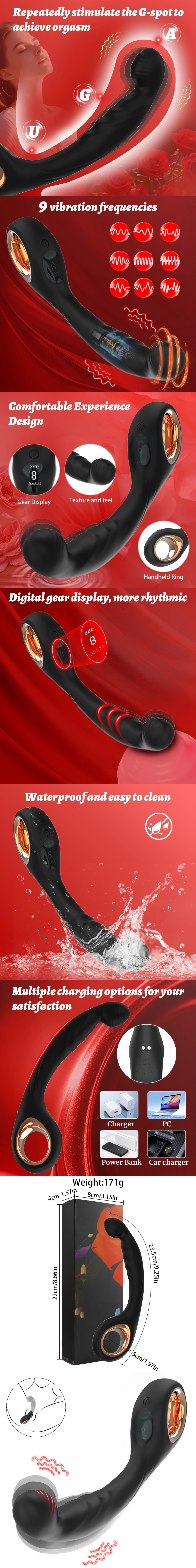 gspot massager curved silicone vibrator