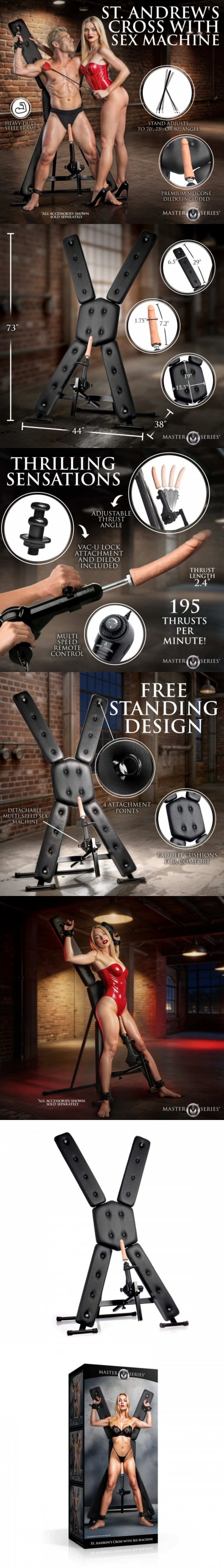 master series st andrews cross with sex machine bdsm sex toy