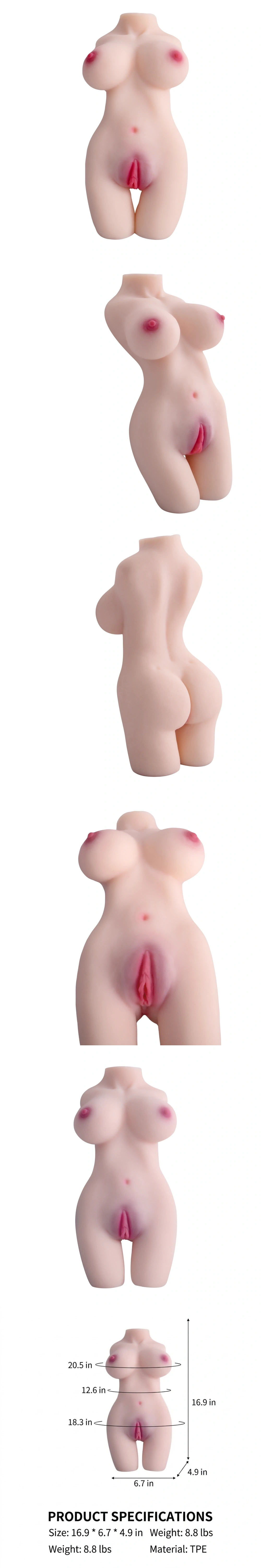 venusfun tpe realistic full bust torso sex doll