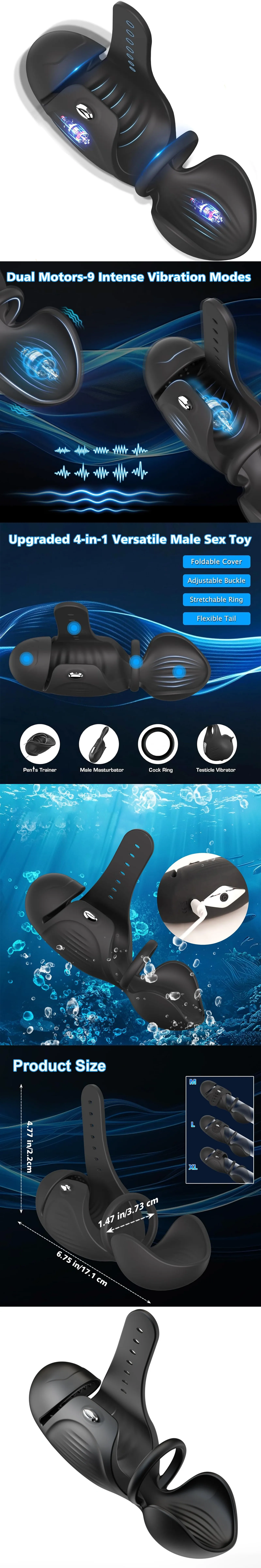 Venusfun app controlled penis trainer with 9 vibration modes adjustable buckle waterproof silicone vibrating cock ring and penis testicle stimulation