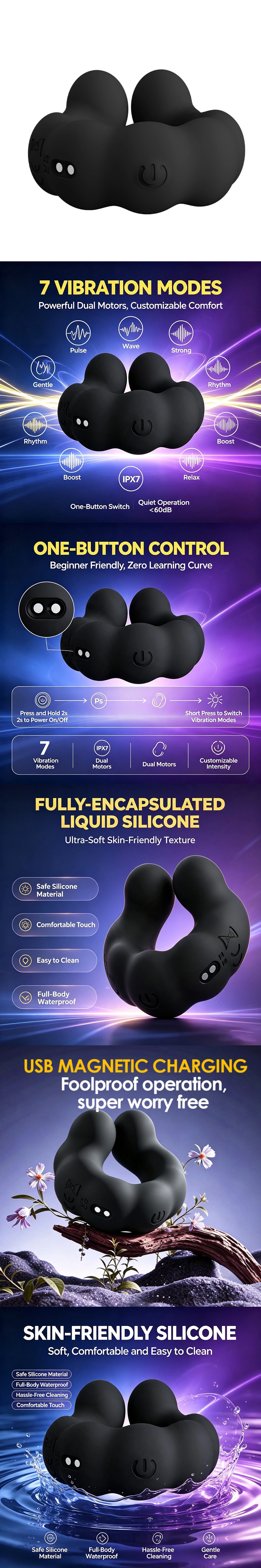 venusfun dual motor vibrating cock ring