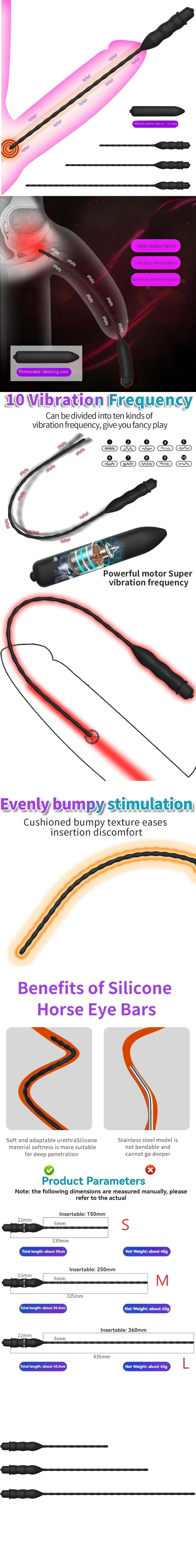 Venusfun 2 in 1 vibrating urethral sound silicone penis plug with flexible insertable design and glans vibrator for men