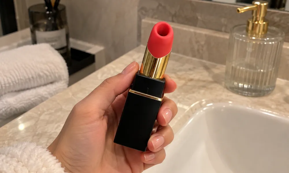 Womanizer Beauty Black/Gold Womanizer Beauty Black and Gold lipstick-shaped clitoral stimulator