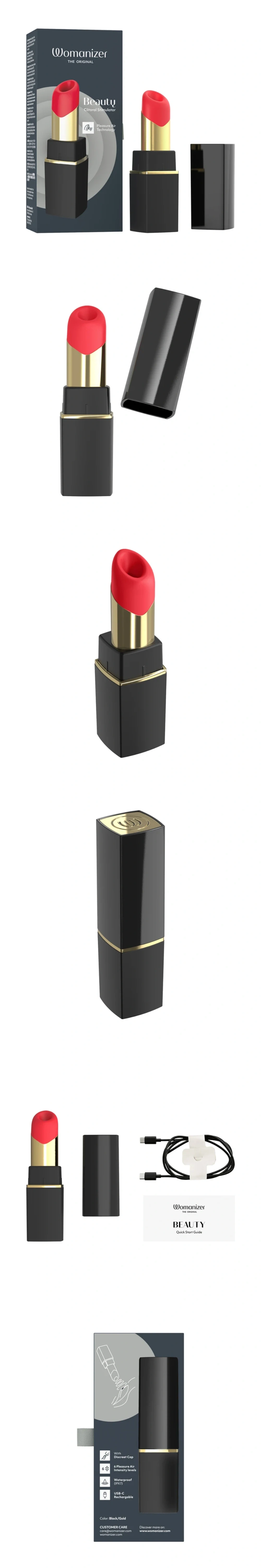 womanizer beauty lipstick shaped portable clitoral vibrator