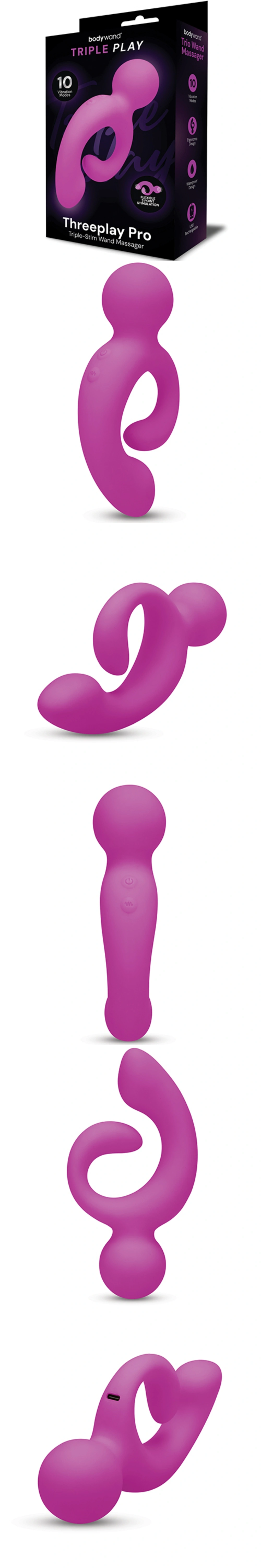 bodywand triple play threeplay pro gspot clitoris vibrator