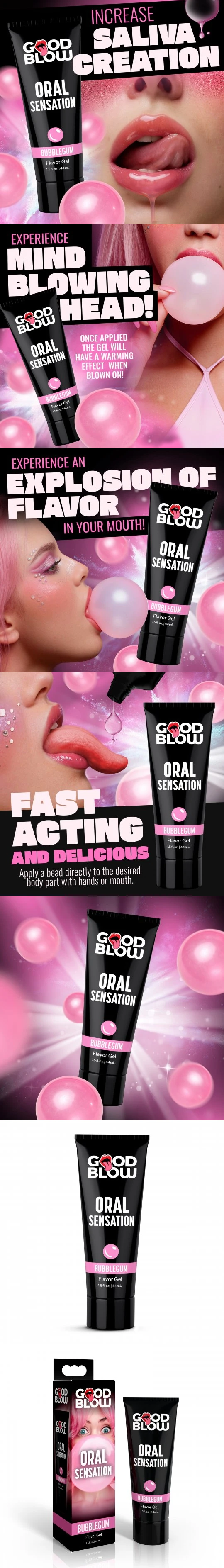 Good Blow Oral Sensation Bubblegum Flavor Gel Warming Formula
