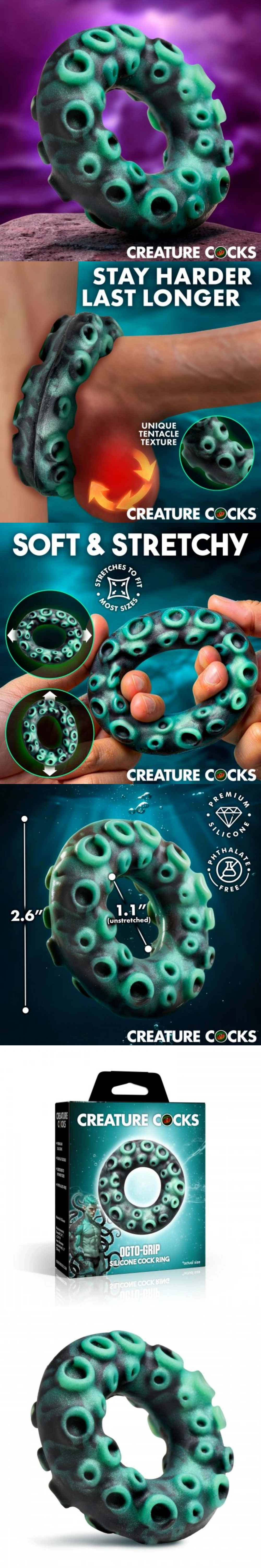xr brands octo grip silicone cock ring fantasy penis ring dick trainer