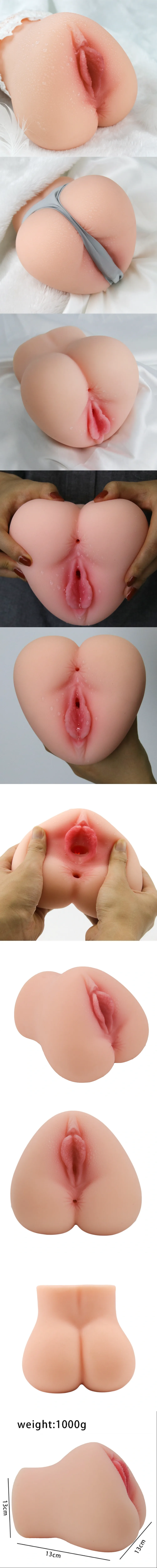 Venusfun Peach Dual Hole TPE Pocket Pussy Realistic Flesh Male Masturbator