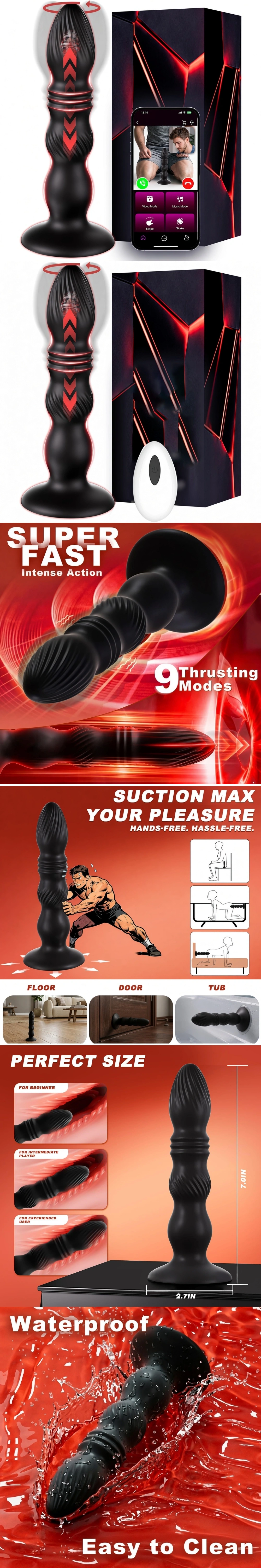 rotating thrusting dildo prostate massager anal vibrator rotating thrusting dildo prostate massager anal vibrator