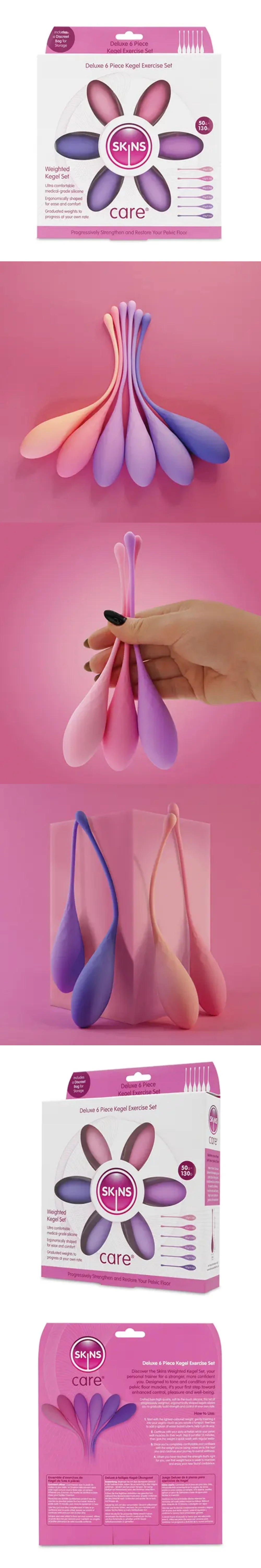 Creative Conceptions Skins Care 6 Piece Progressive Silicone Kegel Exercise Training Set