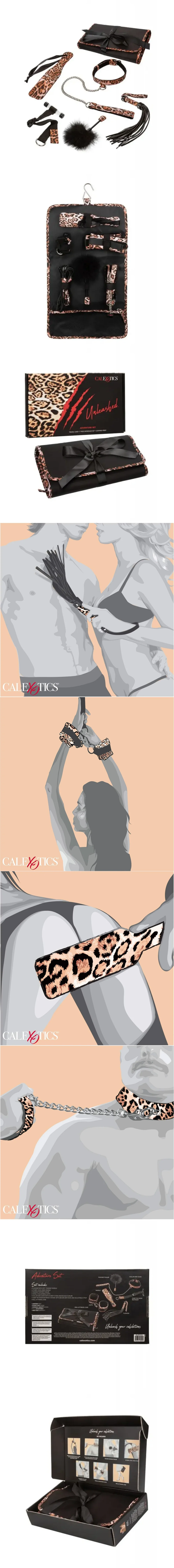 California Exotic Novelties Unleashed 7 Piece BDSM Bondage Restraint Kit for Couples